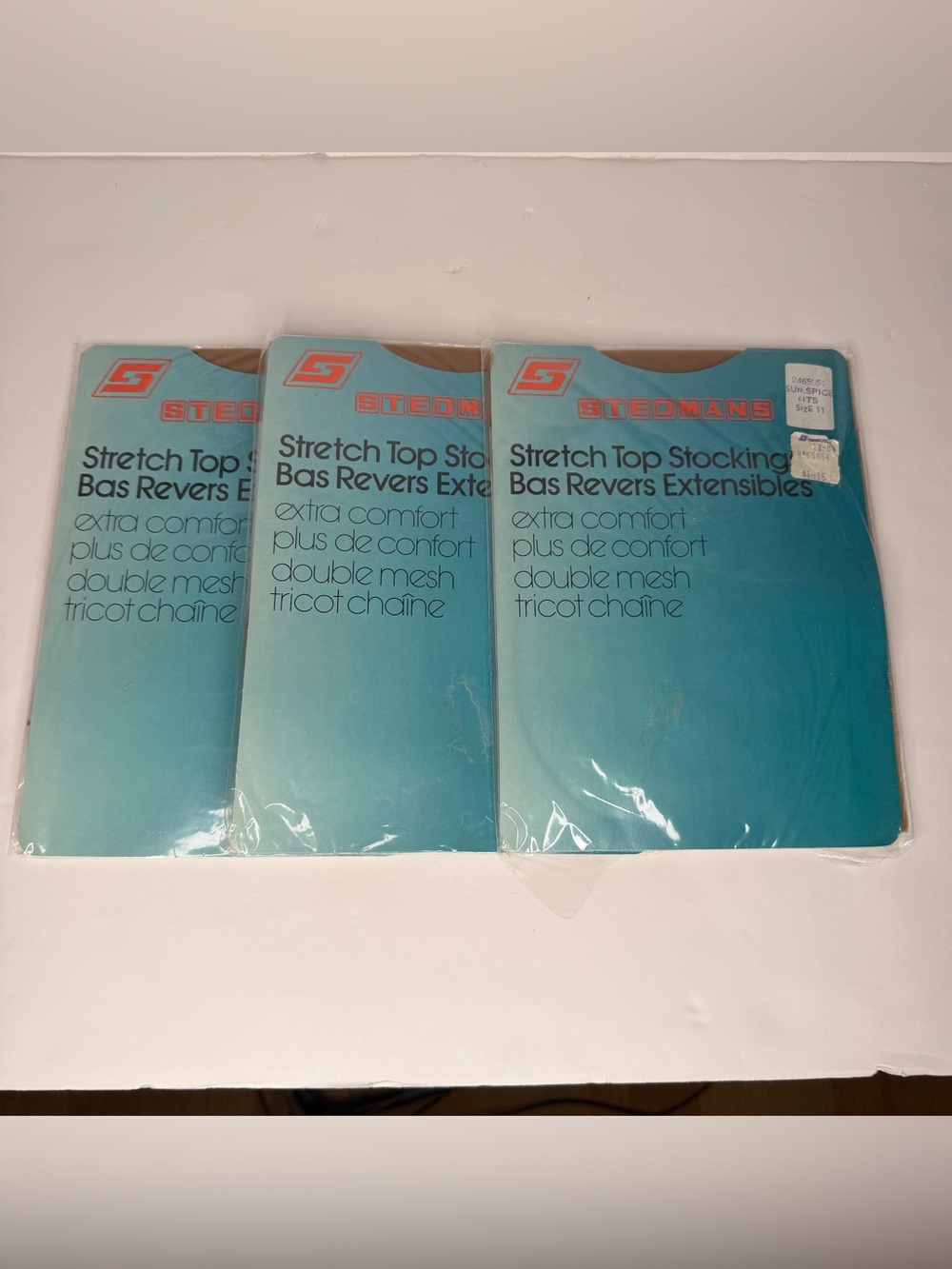 Vintage Stedmans Nylon Stretch Top Stockings - Sun Spice  Lot of 3 size 11